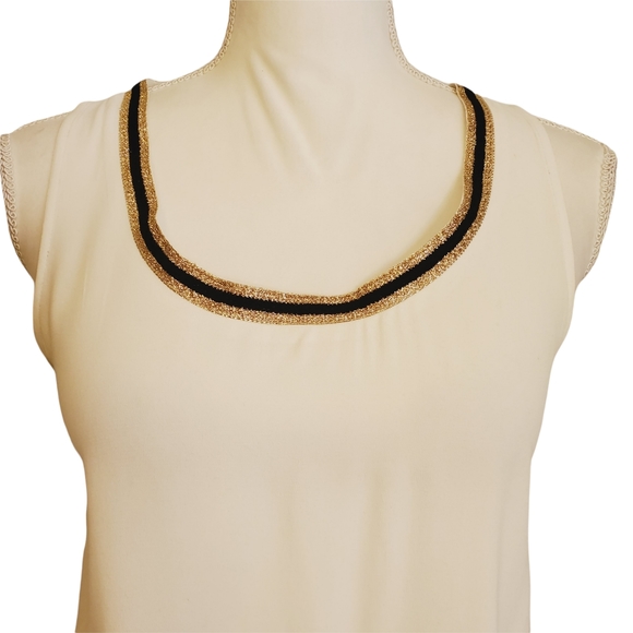 Soft Joie Metallic Stripe Round Neckline Tank Shell Top - Picture 2 of 10